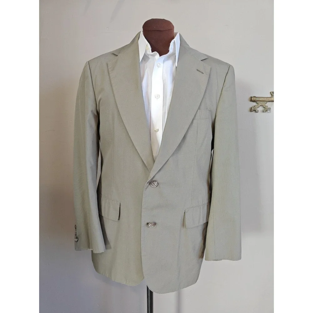 Brooks Brothers Mens Cotton Blazer Sports Coat 43R Olive USA 2 Button D705